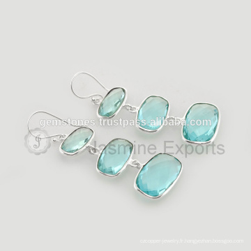 Boucles d&#39;oreille en argent sterling à quartz 925 en gros